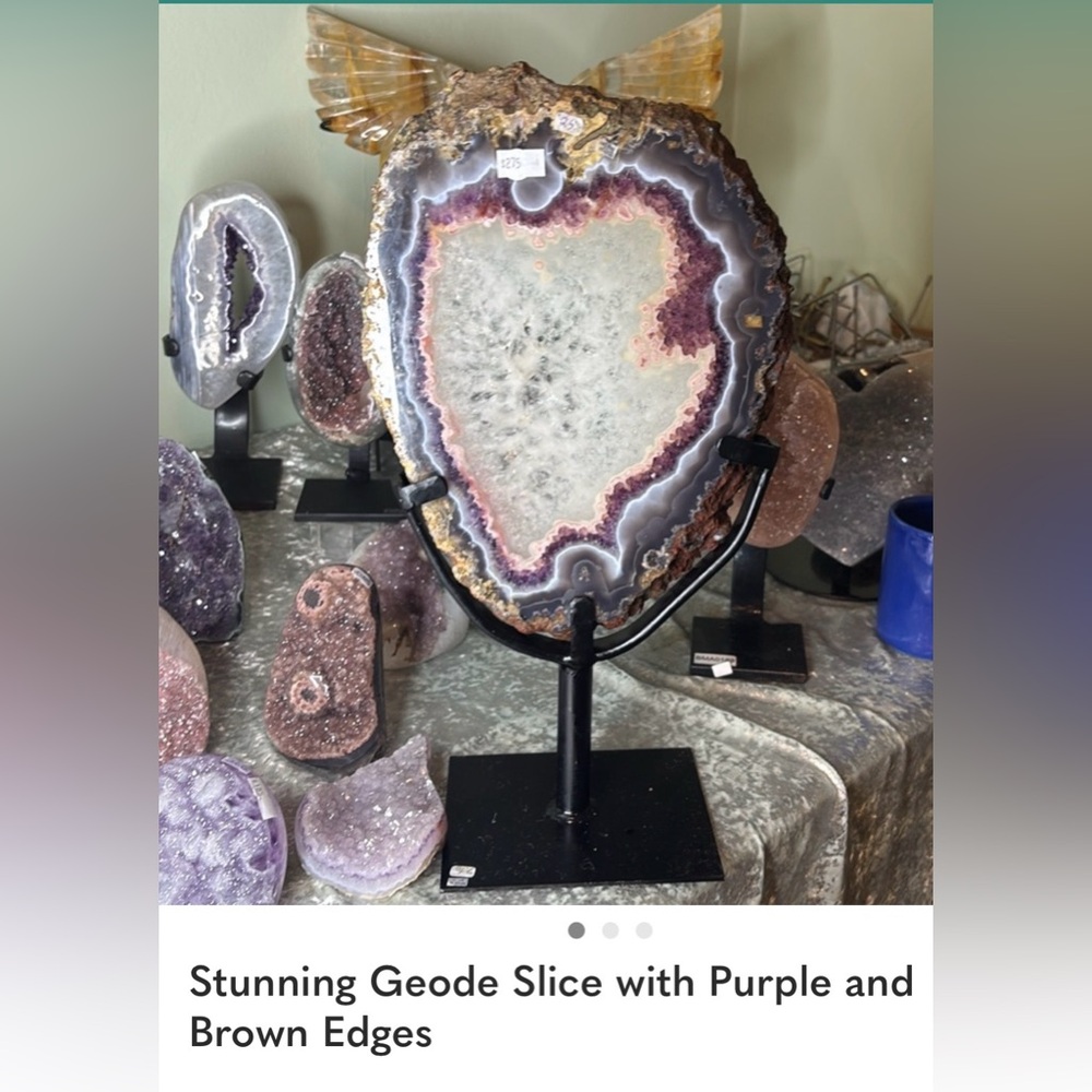 Amethyst Geode Slice on Stand